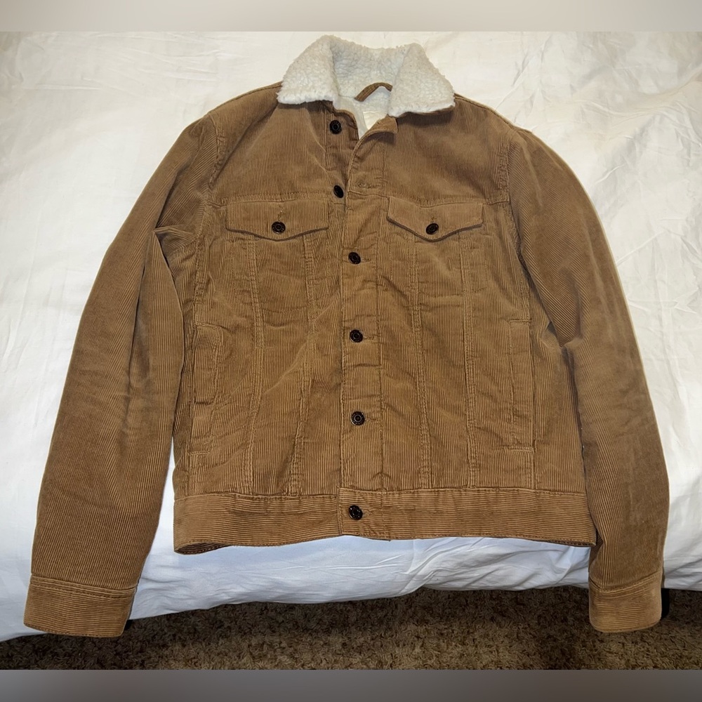 Brown Sherpa Lined Corduroy Jacket